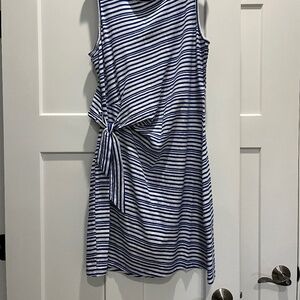 Talbots Blue Stripe Sleeveless Dress Size XL Petite